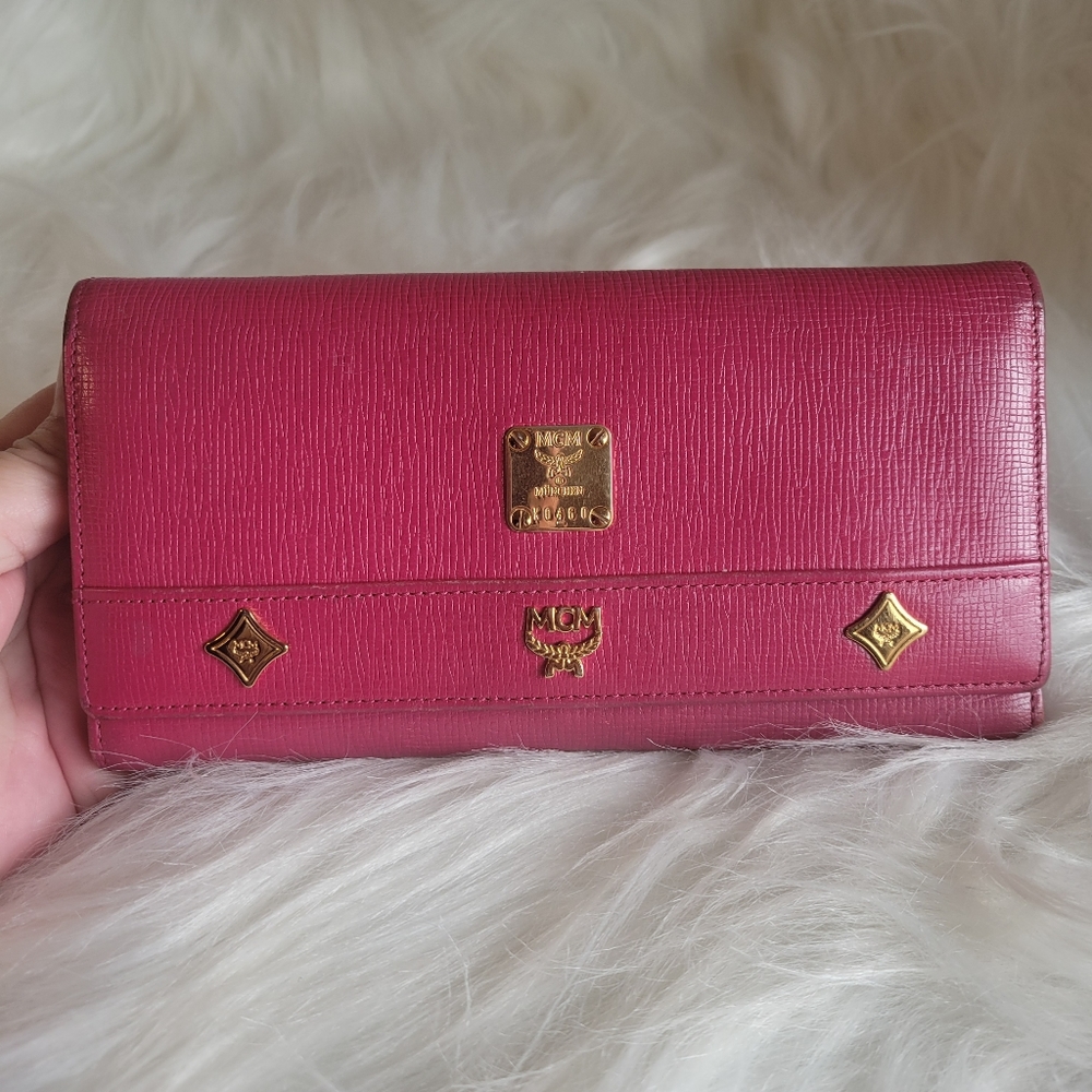 MCM pink long wallet